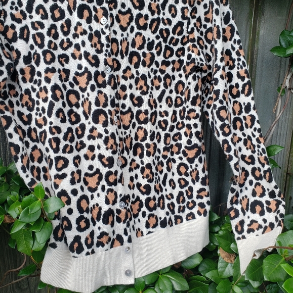 Thick & cozy leopard print button down cardigan - Picture 11 of 12